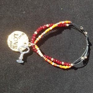 Sold Heart love deep multi strand bracelet